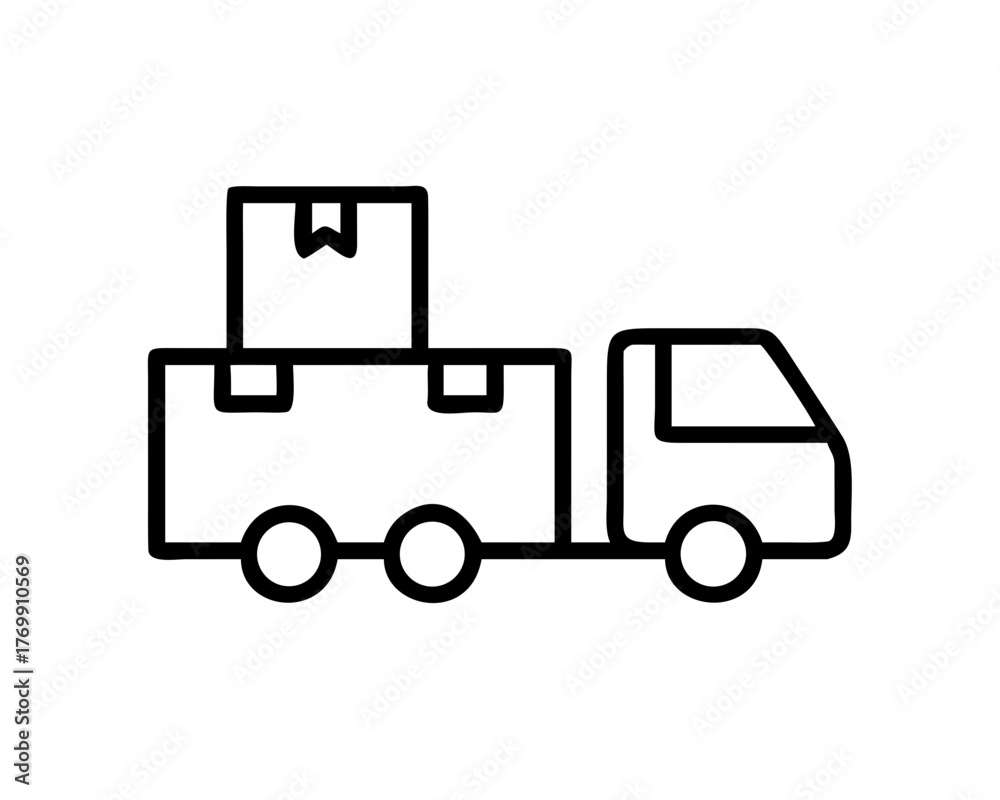 Fototapeta premium Delivery truck carrying boxes