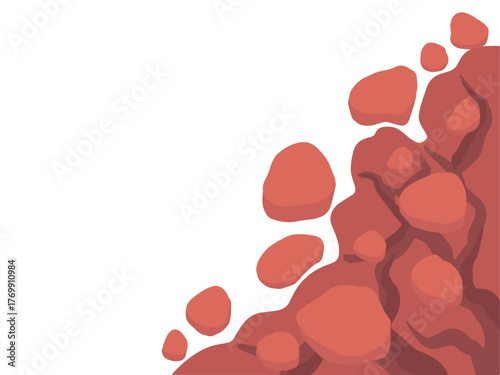 Off Cliff Falling Boulder Illustration
