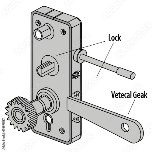Diagram of a door lock mechanism