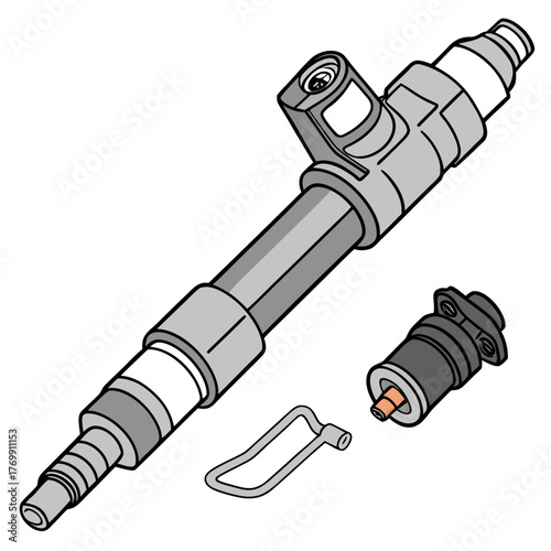 Fuel injector and coolant temperature sensor
