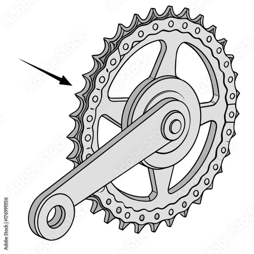 Illustration of a bicycle crankset