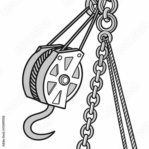 Illustration of a block and tackle