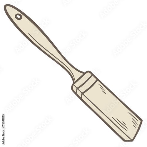 Illustration of a beige paint brush