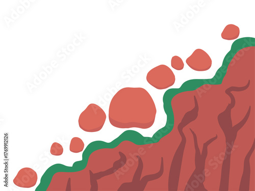Landslide Natural Disaster Background Illustration
