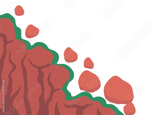 Landslide Natural Disaster Background Illustration
