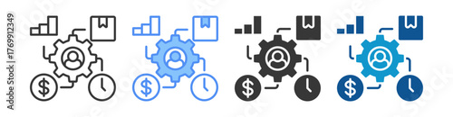 Resource Management Icon Set Multiple Style Collection