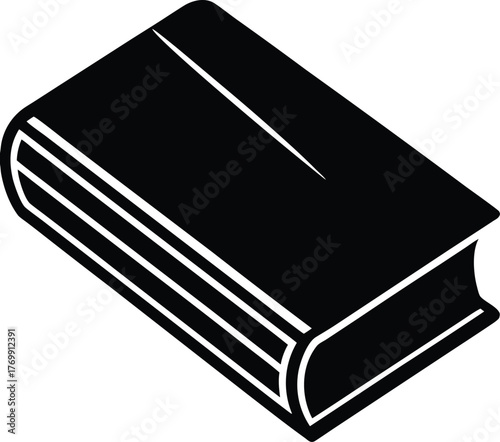 Simple closed hardcover book icon for educational or library themes