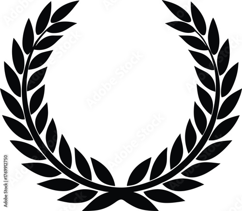 Classic roman laurel wreath icon for historical and decorative design