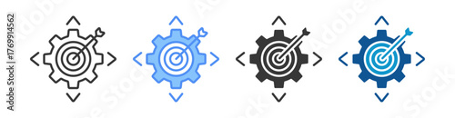 Goal Setting Icon Set Multiple Style Collection