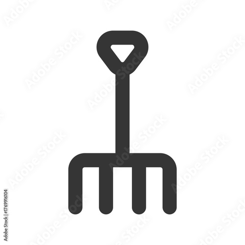 pitchfork flat line icon