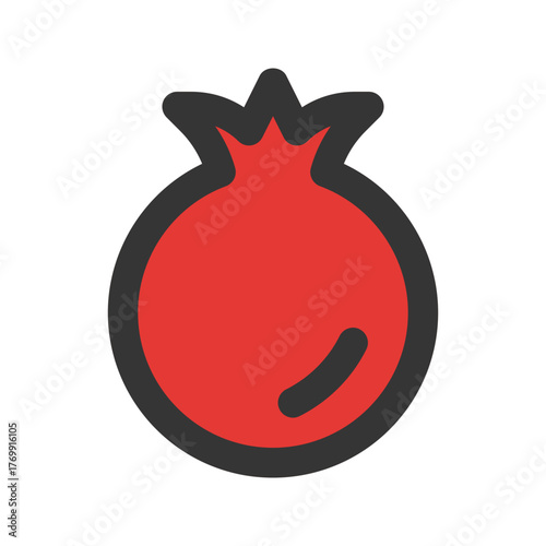 pomegranate flat line icon
