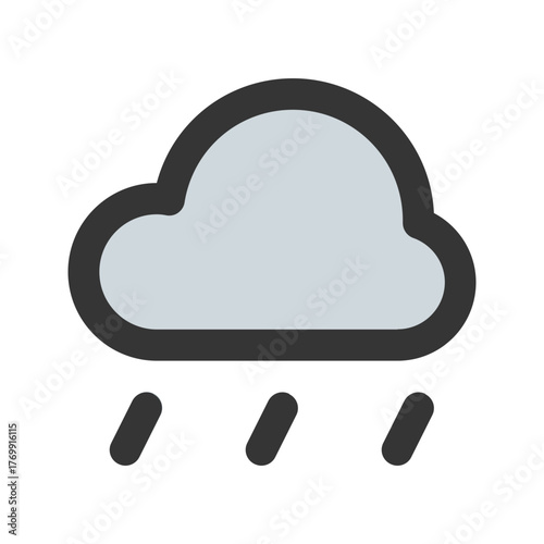 rain flat line icon