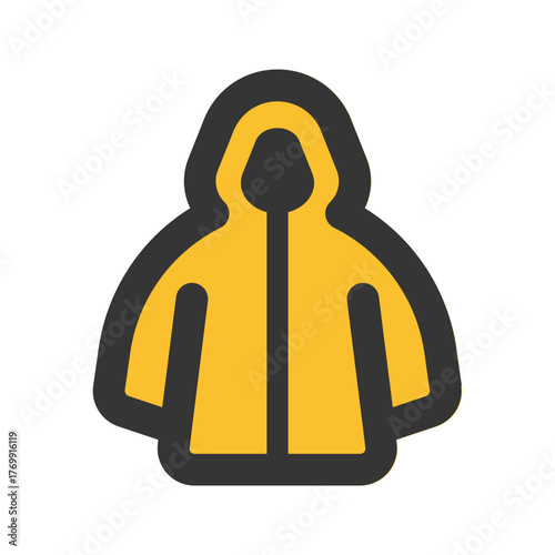 raincoat flat line icon