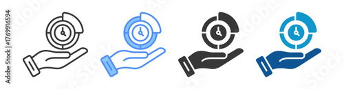 Time Allocation Icon Set Multiple Style Collection