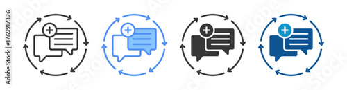 Feedback Loop Icon Set Multiple Style Collection