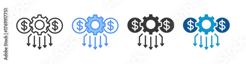 Resource Allocation Icon Set Multiple Style Collection