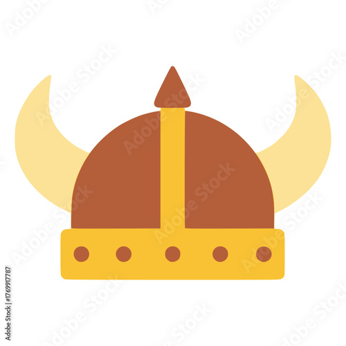 Military armored viking helmet medieval warrior flat color vector illustration template design