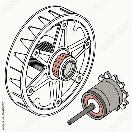 Electric bicycle motor components
