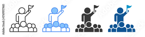 Leadership Icon Set Multiple Style Collection