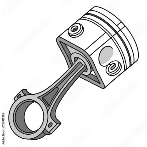 Illustration of a piston and connecting rod