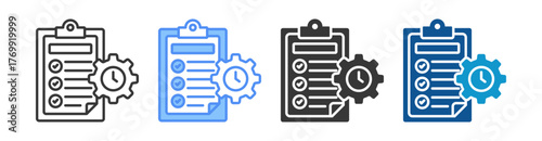 Project Management Icon Set Multiple Style Collection