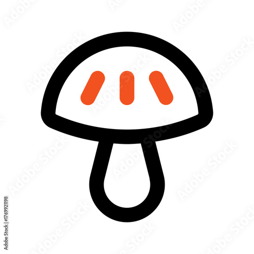 mushroom outline color icon