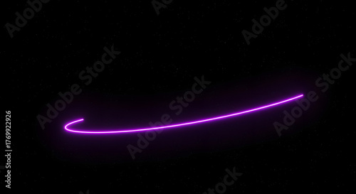 Vibrant purple light trail creating a dynamic abstract arc in darkness.