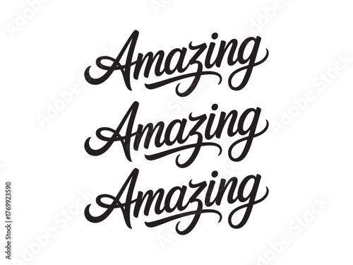 Amazing Script Typography Creative Vector Design Set for Print