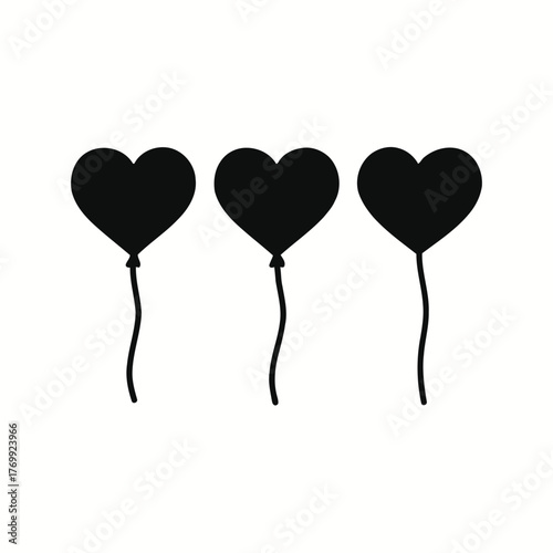 Heart-shaped Balloons Illustration A Symbol of Love and Celebration