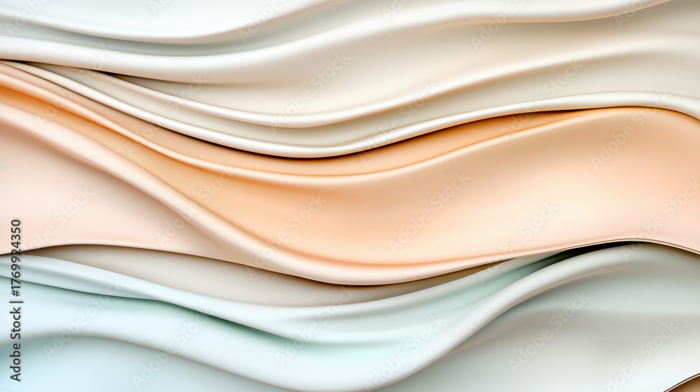 Obraz premium Soft flowing fabric in gentle pastel colors creates serene and elegant atmosphere