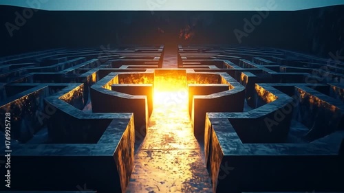 Mysterious Maze with a Bright Light at the End.