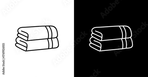 Bath Towel Set White Icon Set Design