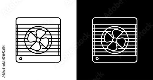 Bathroom Fan White Icon Set Design