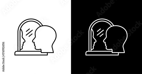 Shower Mirror White Icon Set Design