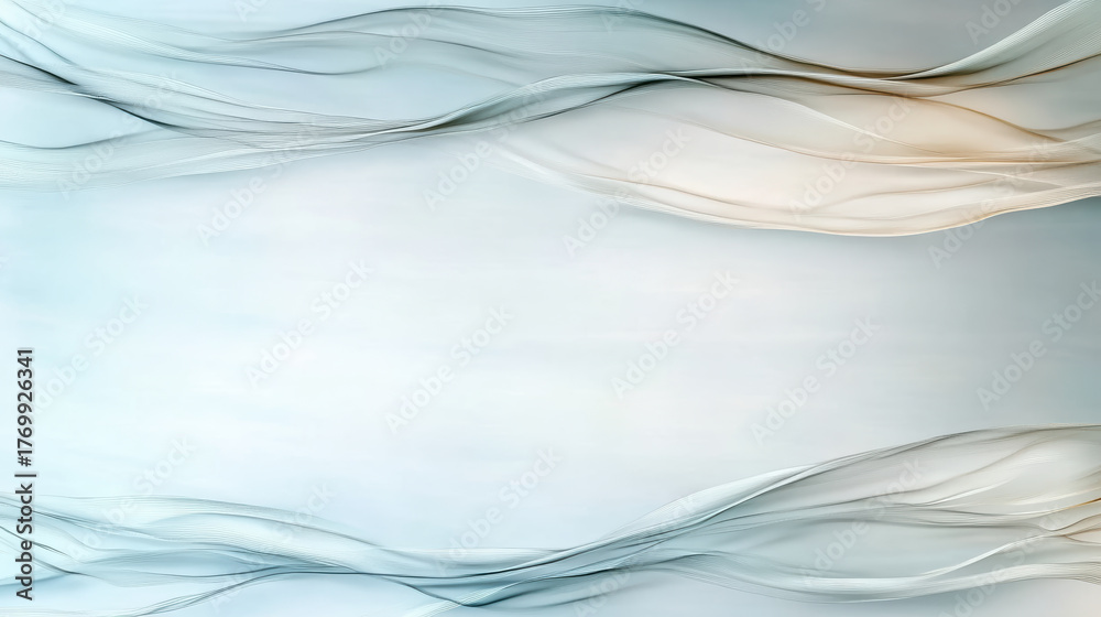 Obraz premium Soft blue glass gradient illuminated gently modern design with flowing lines
