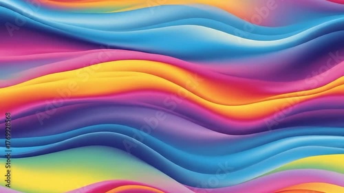 Vibrant flowing abstract waves of color background animation