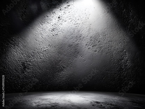 Monochrome Dramatic Lighting Empty Scene - Art Exhibition & Product Display Background Design Element