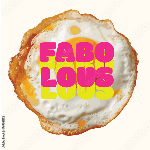 This casual tee features a bold “Fabulous” print with a standout fried egg graphic