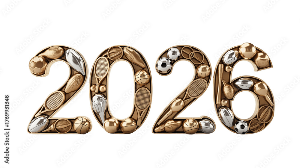 Obraz premium The Year 2026 Crafted in Ornate Style.