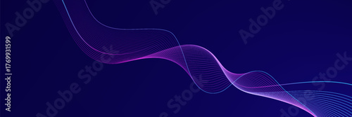 Abstract glowing wave lines on light blue background. Modern flowing wavy lines. Dynamic wave pattern. Futuristic concept. Suit for banner, poster, cover, brochure, flyer, website