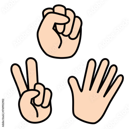 じゃんけんをする手のイラスト