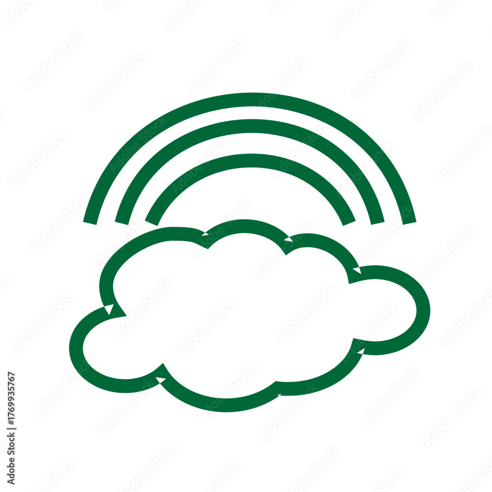 Naklejka premium Rainbow Cloud Icon