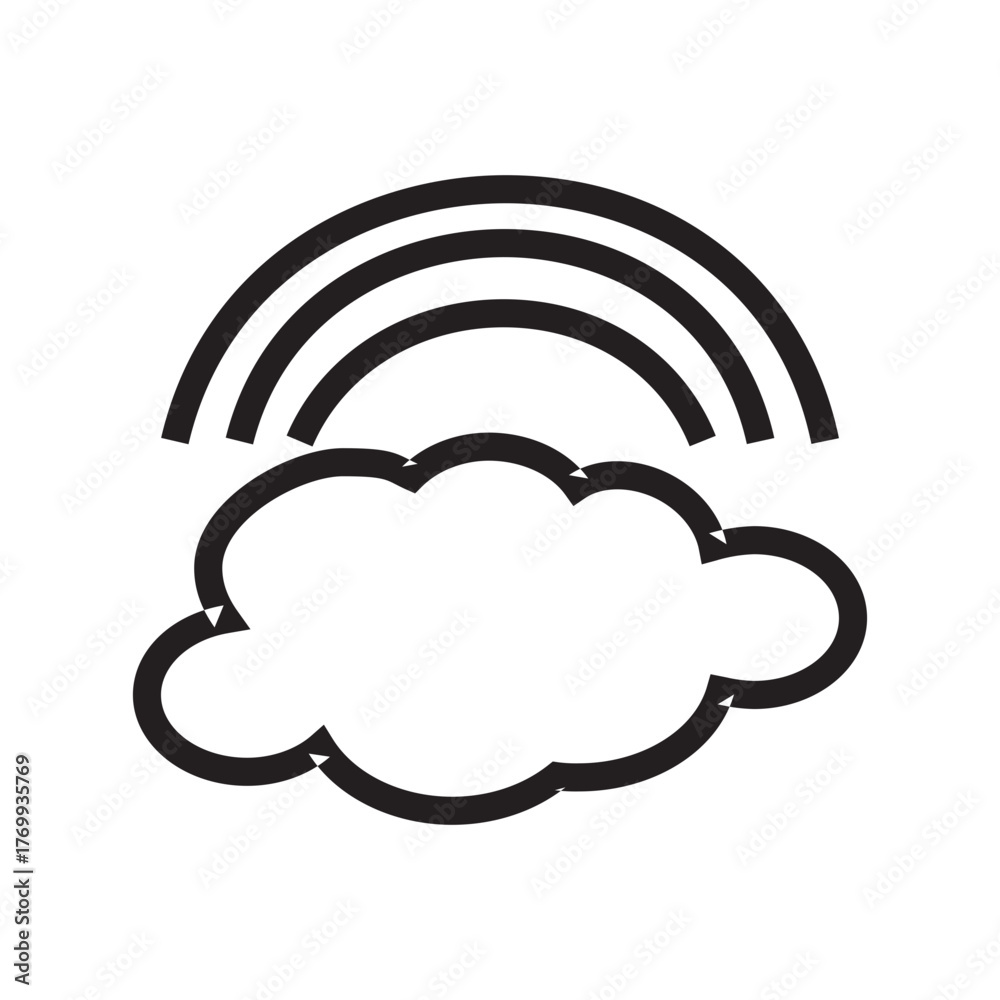 Obraz premium Rainbow Cloud Outline