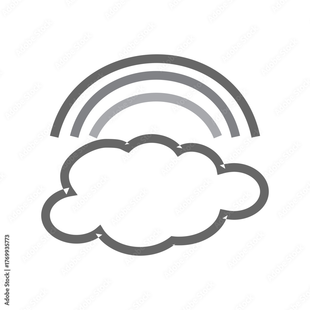Obraz premium Cloud and Rainbow Icon