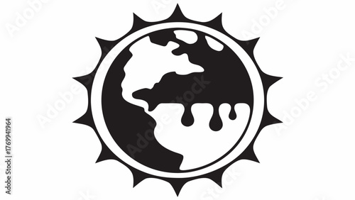 Disturbing Earth globe with melting ice caps highlighting global warming and climate change concerns; a powerful visual metaphor for environmental awareness