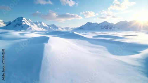 Stunning Snowy Landscape - A Majestic Winter Wonderland Scene.