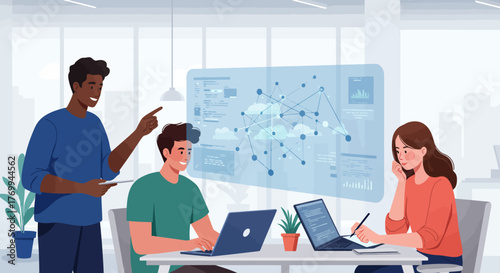 Team of Developers Working on Data Visualization Project.