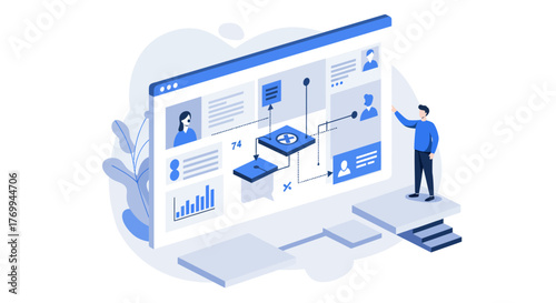 Digital Interface with User Data and Network Connections.