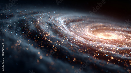 Bright Spiral Galaxy with Glowing Core
