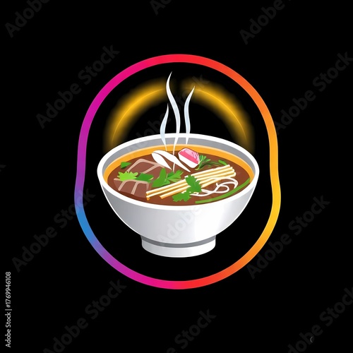 vector illustration of a pho restaurant logo